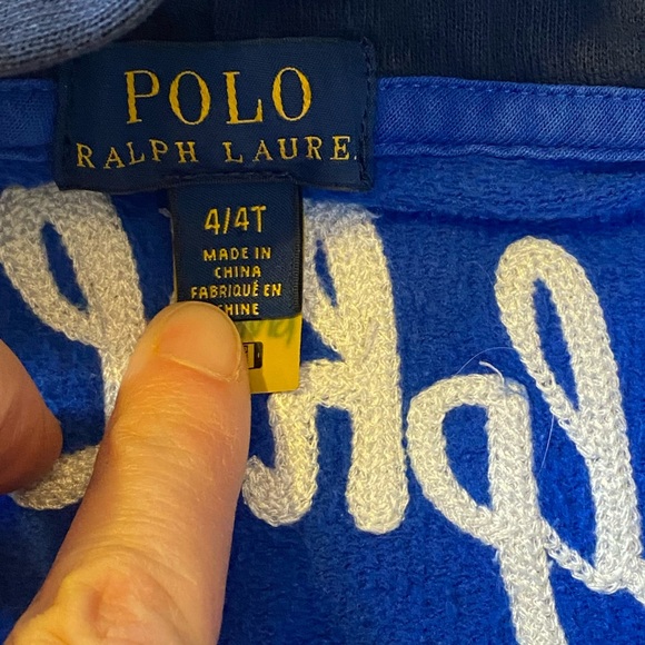 Polo Ralph Lauren Polo Team Full Zip Cotton Jersey Hoodie Toddler Boy Size 4T - Picture 7 of 16